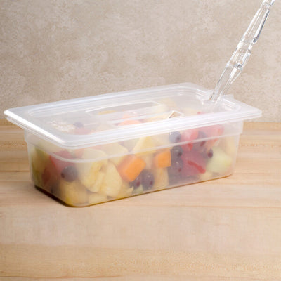 Cambro Translucent One Third Size Food Pan Lid with Handle and Spoon Notch ( Case of 6 )
