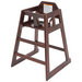 Winco CHH-103 wooden high chair in mahogany finish