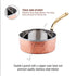 Traditional Indian copper serving pan with stainless steel lining and cool-touch brass handle