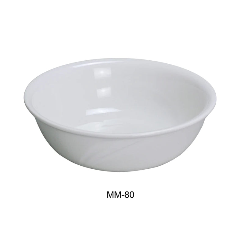 Yanco MM-80 7" Bowl, Embossed Pattern Bone, White Durable China 25 Oz, Pack of 24 (2 Dz)
