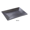 Yanco DB-412 Diamond Black Collection  Rectangular Plate, Matte Glaze (1Dz)