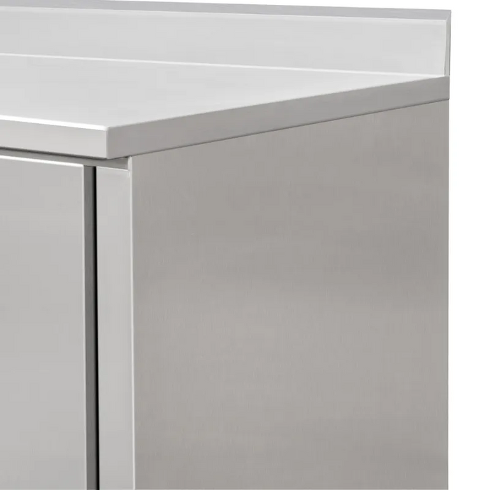 GSW Cabinets 4" Rear Upturn Enclosed Work Table - Sliding Doors