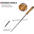 BBQ Skewers for Kabob/ Tikka, Square/ Rectangle Shape with Stopper : Appx 30" Long and Thickness Options 4, 6. 8 or 10 mm - Stainless Steel with Wooden Handle