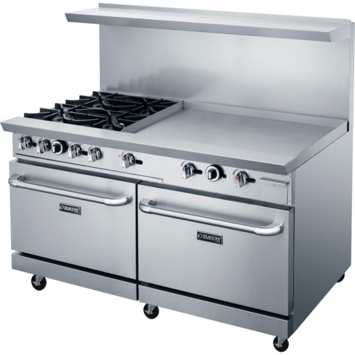 Dukers Range Ovens DCR60-4B36GM 60″ Gas Range with Four (4) Open Burners & 36″ Griddle