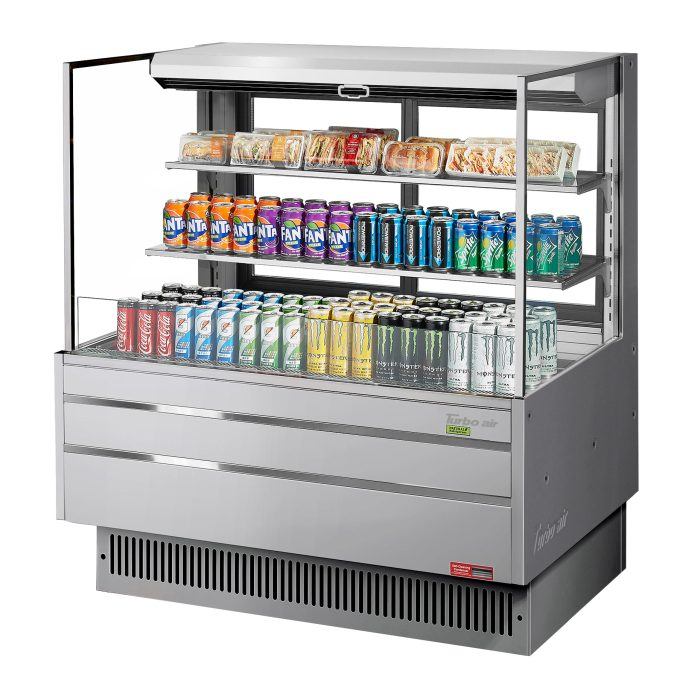 Turbo Air TOM-48L-UFD-S-3S-N Horizontal Open Display Merchandiser, 15.2 cu. ft.