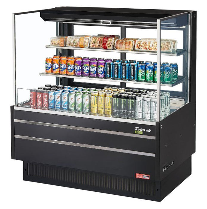 Turbo Air TOM-48L-UFD-W(B)-3S-N Horizontal Open Display Merchandiser, 15.2 cu. ft.