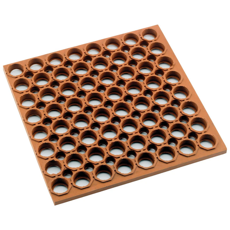 Winco Commercial 3' × 5' × 3/4" Red Anti-Fatigue Rubber Floor Mat with Straight Edge