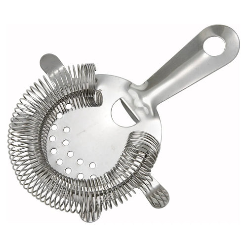 Winco Stainless Steel 4-Prong Commercial Bar Strainer for Cocktail & Beverage Preparation