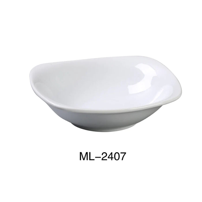 Yanco ML-2407 7 1/4" X 2" Square Bowl With Rounded Corner, Super White, High Quality Porcelain 18 Oz, Pack of 24 (2 Dz)