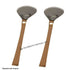 8-inch round serving spoon made of copper and stainless steel with bamboo handle