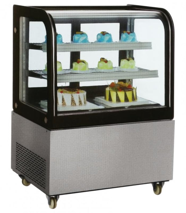 Omcan RS-CN-0370 48″ Curved Edge Refrigerated Floor Display Case with 13 cu.ft/370 L Capacity