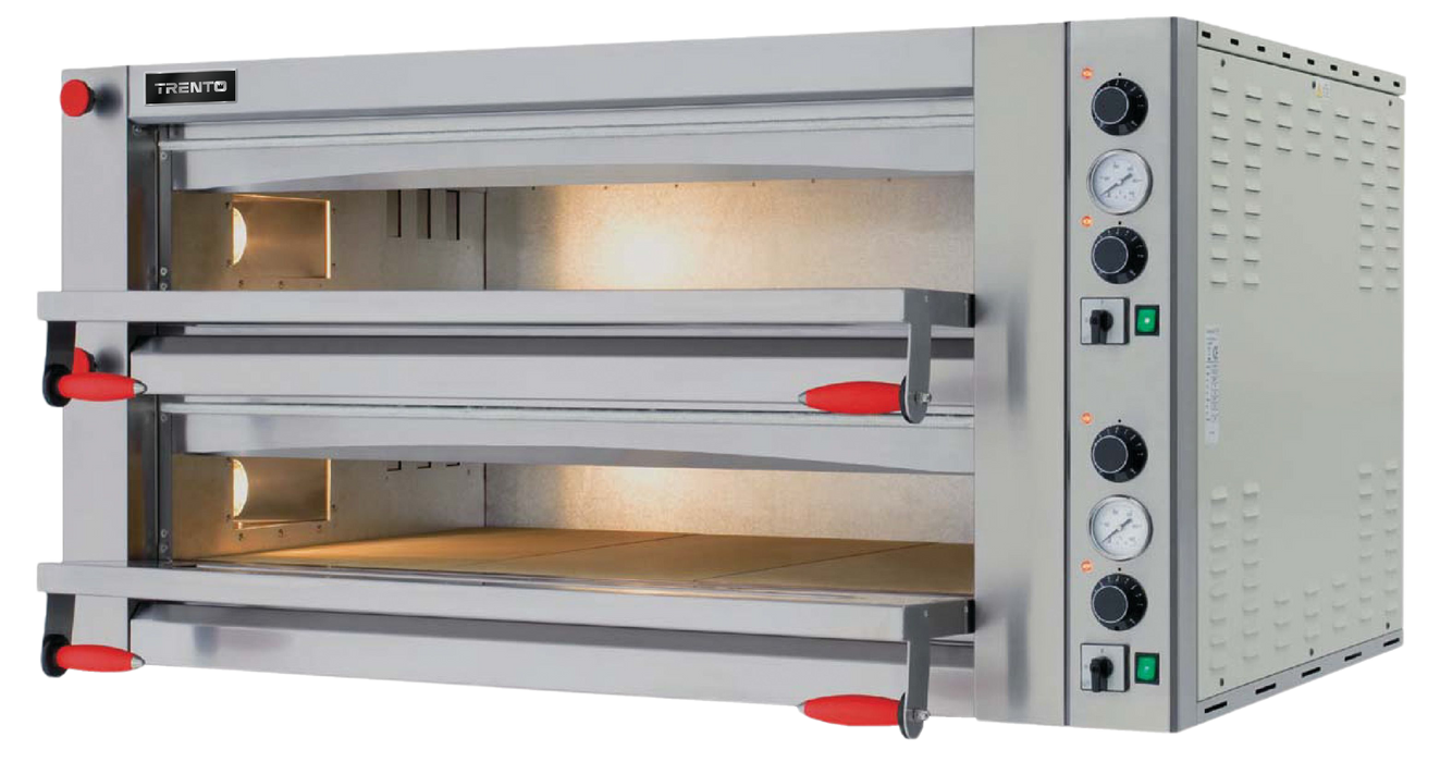 Omcan PE-IT-0048-D Trento Fuoco Series 43″ Double Chamber Pizza Oven with 27.6″ Chamber, Mechanical Display – 13.2 kW, 220V, 3 Ph