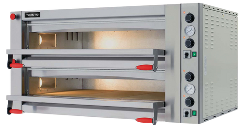 Omcan PE-IT-0049-D Trento Fuoco Series 57″ Double Chamber Pizza Oven with 41.3″ Chamber, Mechanical Display – 18 kW, 220 V, 3 Ph