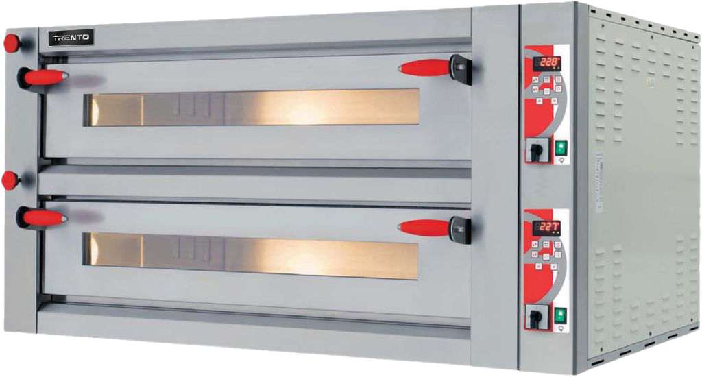 Omcan PE-IT-0049-DD Trento Fuoco Series 57″ Double Chamber Pizza Oven with 41.3″ Chamber, Digital Display – 18 kW, 220 V, 3 Ph