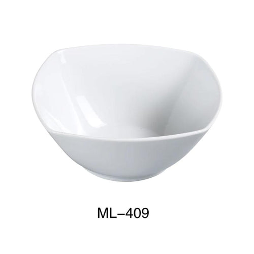 Yanco ML-409 9.5″ Square Salad Bowl, 64 oz Capacity, China, Super White Color (2Dz)