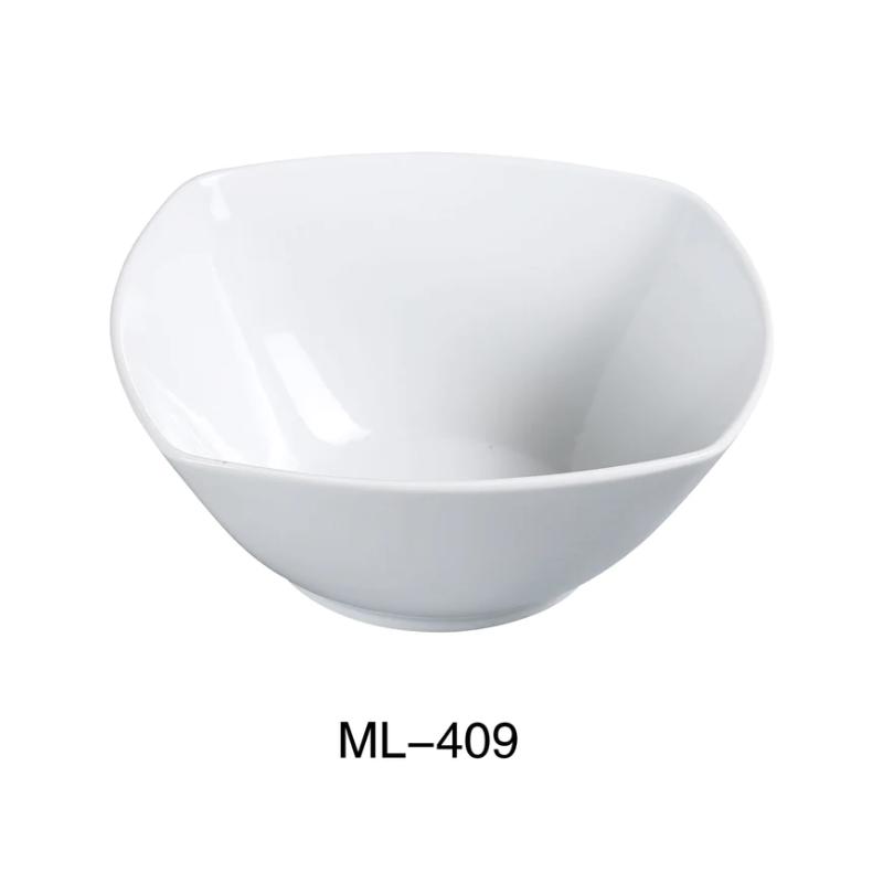 Yanco ML-409 9.5″ Square Salad Bowl, 64 oz Capacity, China, Super White Color (2Dz)