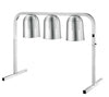 Omcan FW-CN-0825 Commercial Food Heat Lamp Portable Electric Food Warmer 3-Bulb Freestanding, Silver- 750W, 110V