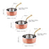 Copper serving pan with hammered texture and brass handle – curry and sauce dish