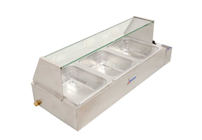 Omcan FW-CN-0905 36-inch Bain Marie with 3 Half-size Pans and 1.5 kW
