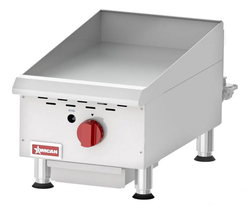 Omcan CE-CN-G15TPF Countertop Stainless Steel Gas Griddle 1 Burner with Thermostatic Control – 30,000 BTU