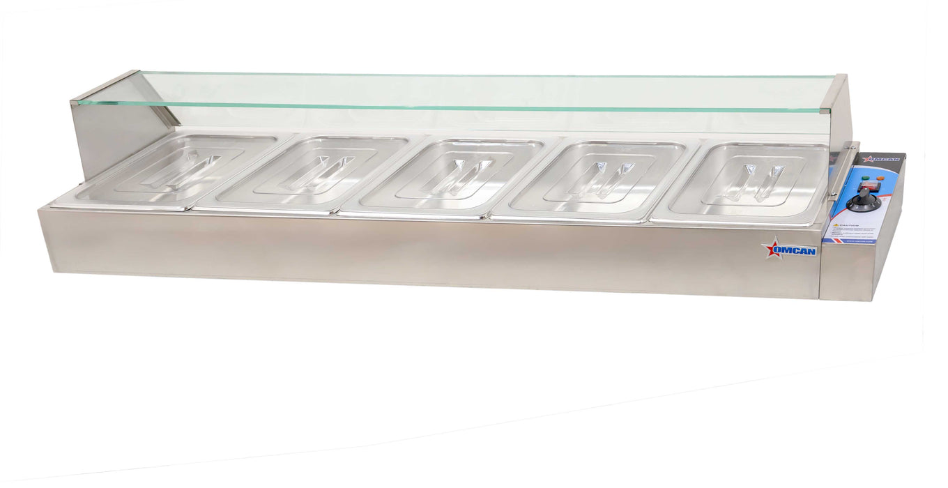 Omcan FW-CN-1170 57-inch Bain Marie with 5 Half-size Pans and 1.8 kW
