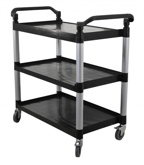 Omcan 43069 Black Plastic Bussing Cart with 19.5″ x 31″ tray size