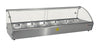 Omcan DW-CN-0006 44-inch Countertop Curved Glass Display Warmer with 6 Pans