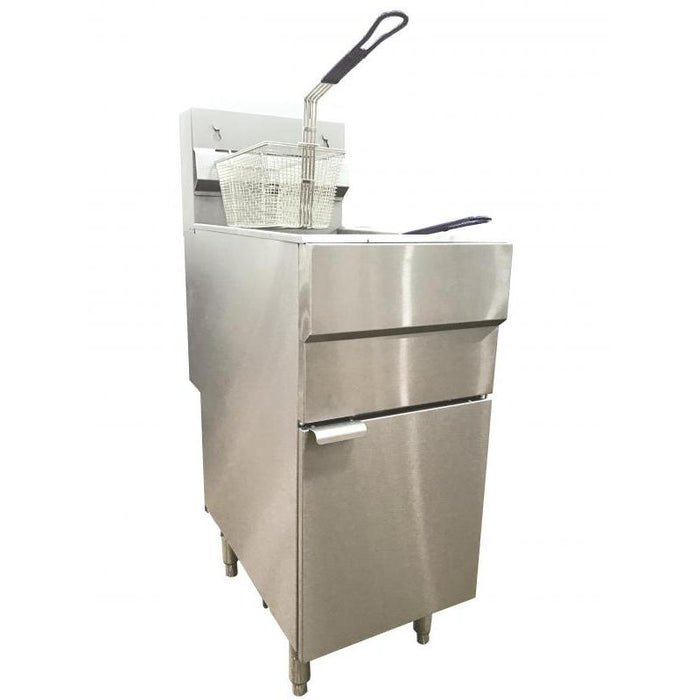 Omcan CE-CN-0023-FN 35-40 lb. Natural Gas Floor Fryer – 90,000 BTU