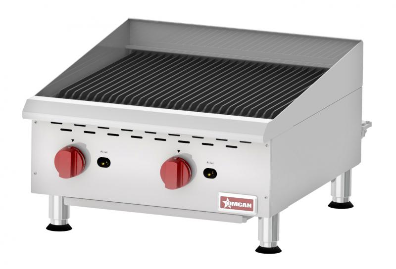 Omcan CE-CN-CBR24 24″ Elite Countertop Radiant Gas Charbroiler 2 Burners, 80,000 BTU