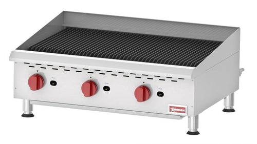 Omcan CE-CN-CBR36 36″ Elite Countertop Radiant Gas Charbroiler, 3 Burners, 120,000 BTU