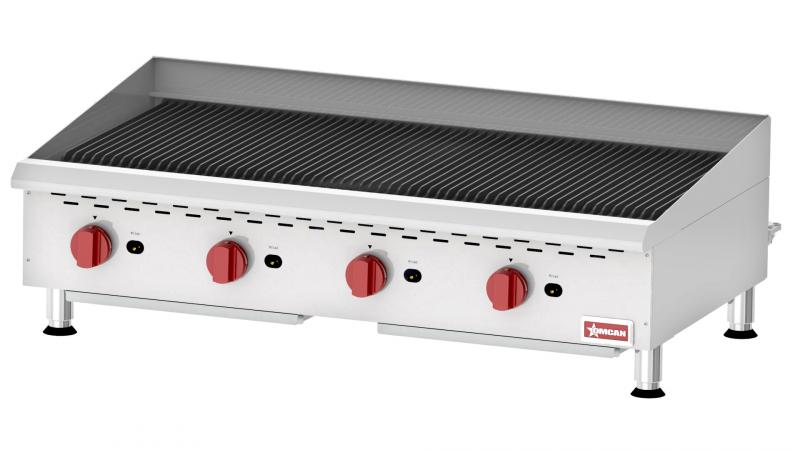 Omcan CE-CN-CBR48 48″ Elite Countertop Radiant Gas Charbroiler, 4 Burners, 160,000 BTU