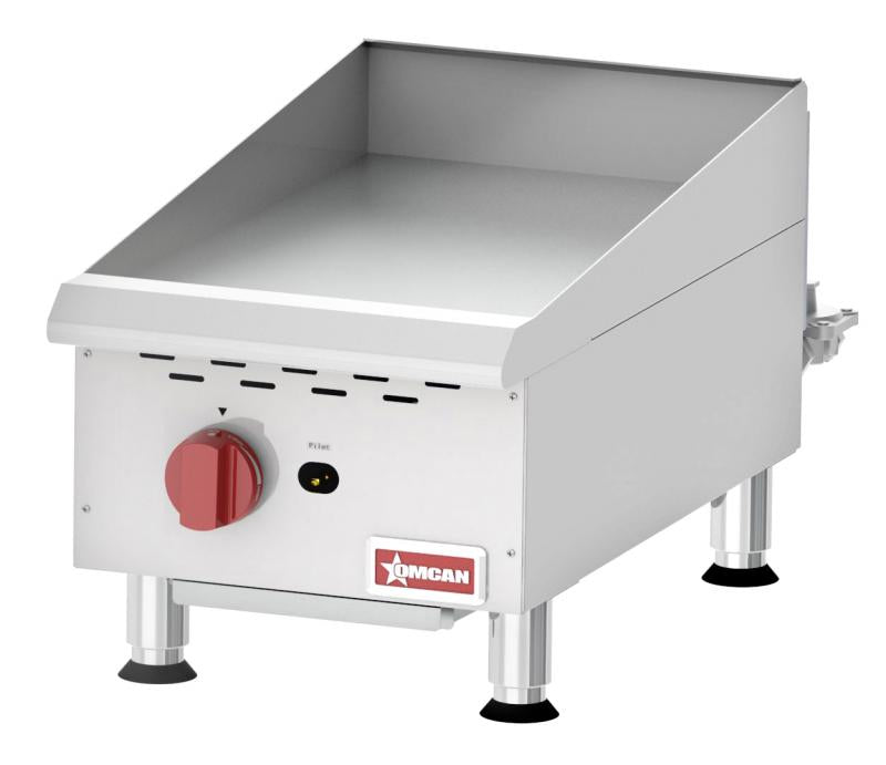 Omcan CE-CN-G15M 15″ Countertop 1 Burner Stainless Steel Gas Griddle with Manual Control, Natural Gas / Propane – 30,000 BTU