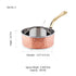Durable handcrafted copper saucepan for table presentation and food service