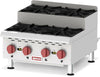 Omcan CE-CN-0424-S 4-Burner Countertop Stainless Steel Step-Up Gas Hot Plates