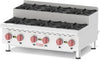 Omcan CE-CN-0636-S 6-Burner Countertop Stainless Steel Step-Up Gas Hot Plates
