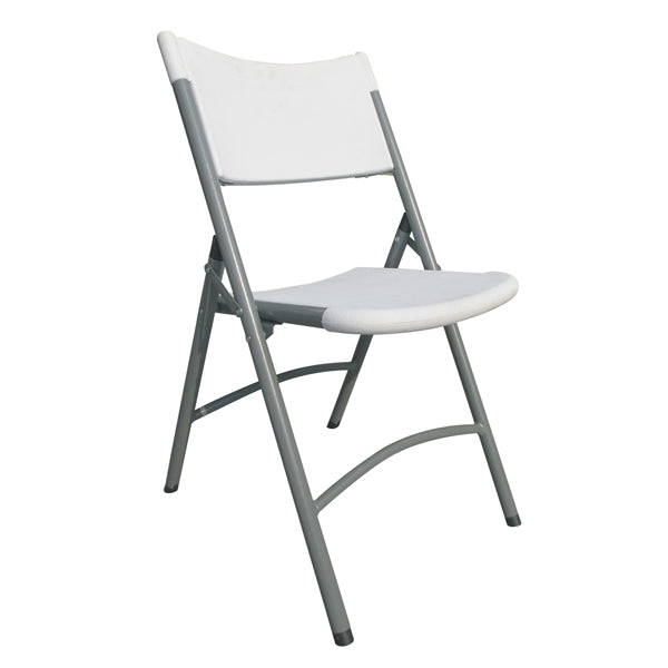 FOLDING CHAIR WITH GRAY METAL FRAME