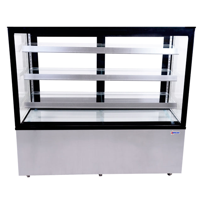 Omcan RS-CN-0471-S 60-inch Square Glass Floor Refrigerated Display Case