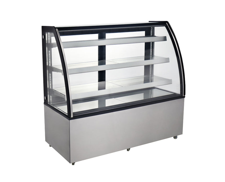 Omcan RS-CN-0571 72-inch Curved Glass Floor Refrigerated Display Case
