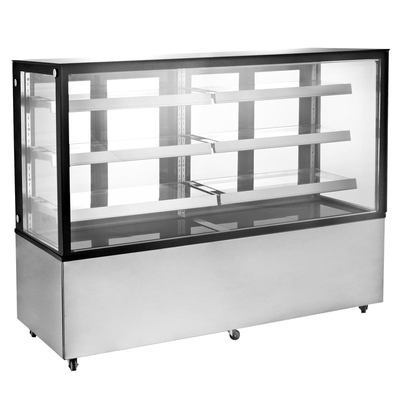 Omcan RS-CN-0571-S 72-inch Square Glass Floor Refrigerated Display Case