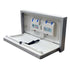 BABY CHANGE STATION TABLE 19-1/2X33-1/2X23H IN HORIZONTAL MOUNT HDPE INTERIOR 304 SS EXTERIOR 18GA