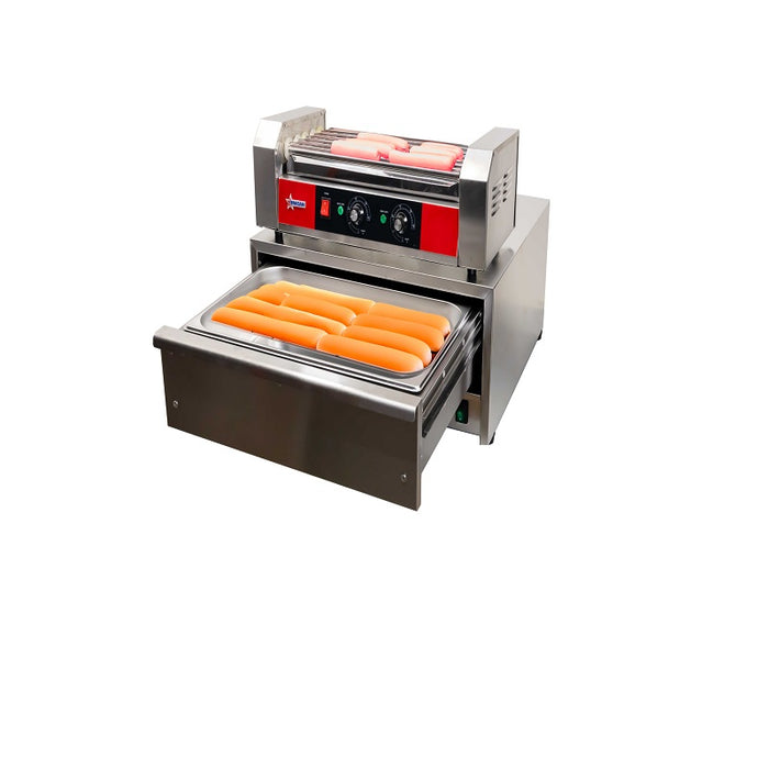 Omcan CE-CN-0005-N 12 Hot Dog Roller Grill with 5 Rollers – 120V, 650W