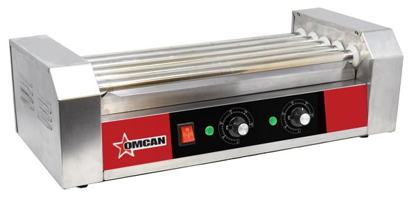 Omcan CE-CN-0005-N 12 Hot Dog Roller Grill with 5 Rollers – 120V, 650W