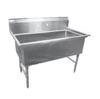 Serve-Ware 48" One Compartment Sink with Backsplash – 16 Gauge 304 Stainless Steel Heavy Duty Sink (1C14H2448-V)
