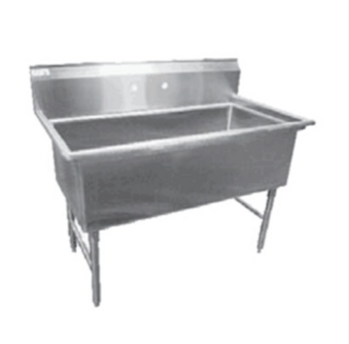 Serve-Ware 48" One Compartment Sink with Backsplash – 16 Gauge 304 Stainless Steel Heavy Duty Sink (1C14H2448-V)
