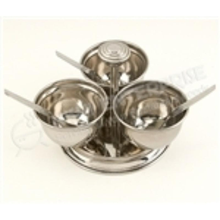 Stainless Steel Pickle Stand-3 Bowls-Revolving