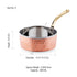 Durable handcrafted copper saucepan for table presentation and food service