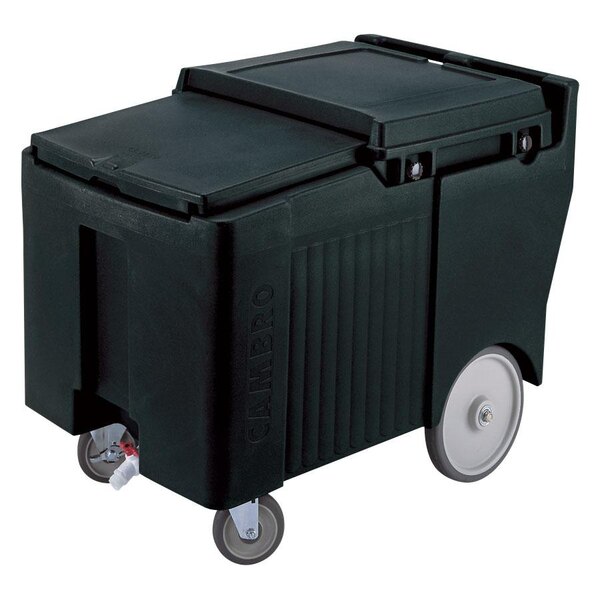 Cambro Ice Caddy 175 lb with Large Wheels and Swivel Casters for Commercial Ice Transport