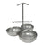 Stainless Steel Chutney & Pickle Stand with 3 Attached Hammered Bowls – Elegant Condiment Server by Celebrate Festival India