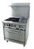 Omcan CE-CN-0004-GN 36″ Commercial Gas Range with 4 Burners, 12″ Griddle and Standard Oven – Natural Gas