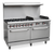 Omcan CE-CN-0006-GN 60″ Commercial Gas Range with 6 Burners, 24″ Griddle and 2 Standard Ovens 282,000 BTU – Natural Gas